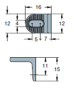 Right Angle Bracket with 2 Holes (Pack of 10) (Dimensions)