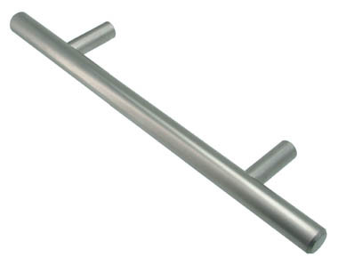 Steel Bar Handle 128mm c/c Stainless Steel Effect