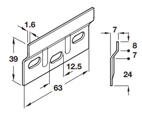 Cupboard Hanger Plate (Dimensions)