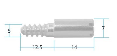 Screw in Metal Striker Zinc Plated (Dimensions)