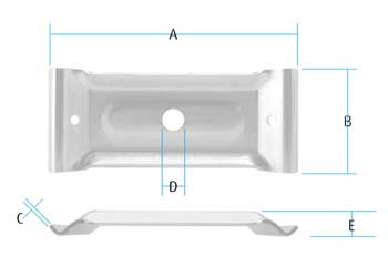Table Leg Plate 87mm (Dimensions)