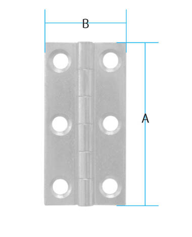 Butt Hinge 75x41mm Pairs (Dimensions)
