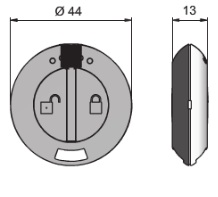 Transponder for Lehmann Transponder Lock (Dimensions)