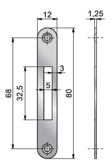 ML EB 80 x 12mm Slotted Striker (Dimensions)