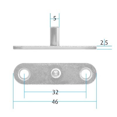 Metal Locking Tab / 10mm Pin (Dimensions)
