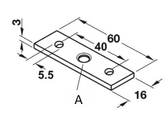 Screw on Plate / M8 (Dimensions)