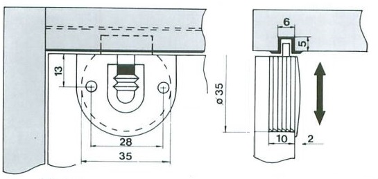 Knock In 3mm Guide For Wood Sliding Door System (Dimensions)