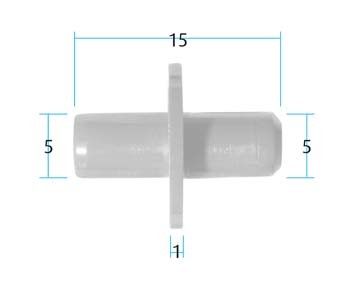 Shelf Stud (Pack of 10) White (Dimensions)