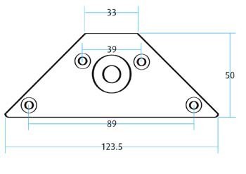 Leg Fitting Corner Plate M10 (Dimensions)