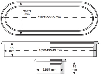Cable Grommet 105 x 32mm (Dimensions)