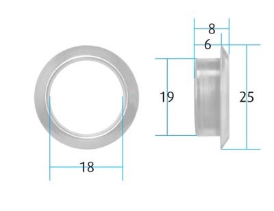 Rosette for 18mm Lock Housings (Pack of 10) (Dimensions)
