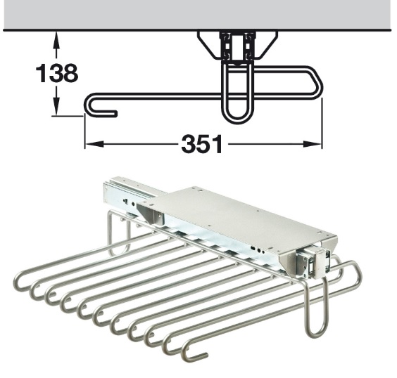 Pull Out Trouser Holder (Dimensions)