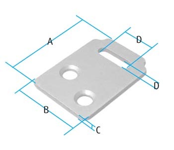 Slotted Plate with Horizontal Slot (Dimensions)