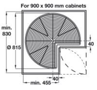 Three Quarter 900mm Carousel Set (Dimensions)