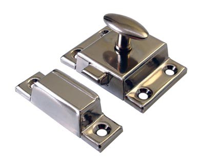 Cupboard Catch with Keep Nickel Plated