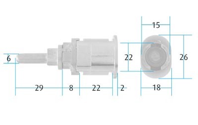 Front Pedestal Lock Housing Oval (Dimensions)