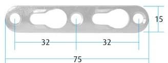 Keyhole Plates / Double (Dimensions)