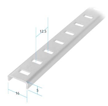 Pilaster Shelf Strip / Self Colour Aluminium / 1829mm (Dimensions)
