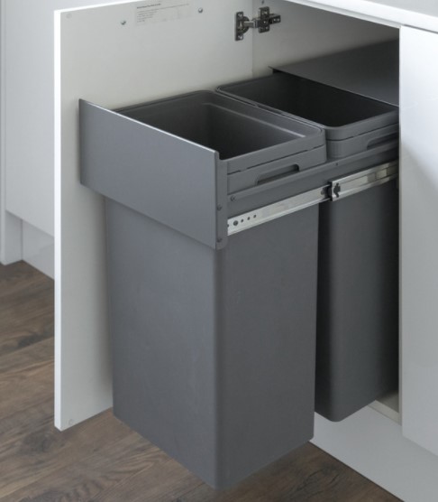 Pull Out Hinged Waste Bins 2 x32 Litres