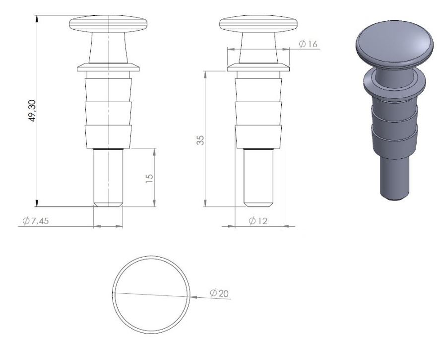 Springloaded Locking Pin (Dimensions)