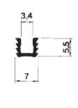 Track For Wood Sliding Door System White (Dimensions)