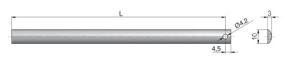 ML 1m Bar for Push Bar Lock NP (Dimensions)