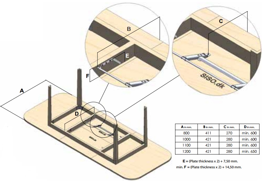 Folding Leaf Table Mechanism (Dimensions)