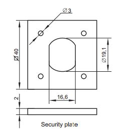 Anti Twist Plate for Padlockable Cam (Dimensions)