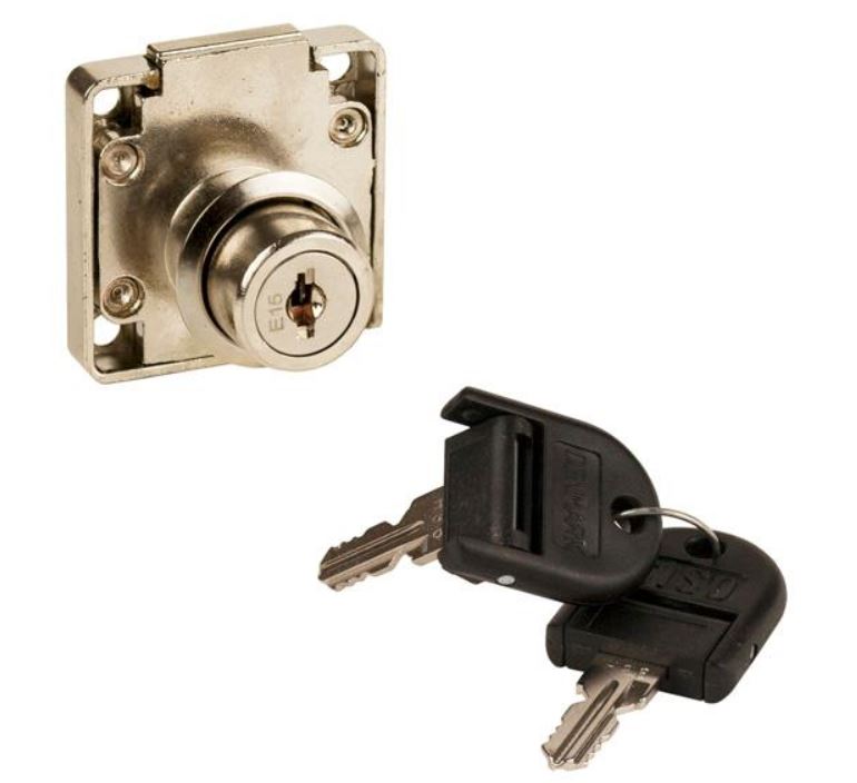 Square Drawer Lock / Differ / 19 x 22mm Cylinder / Mastered
