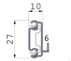 310mm Bottom Fixed Slide (Dimensions)